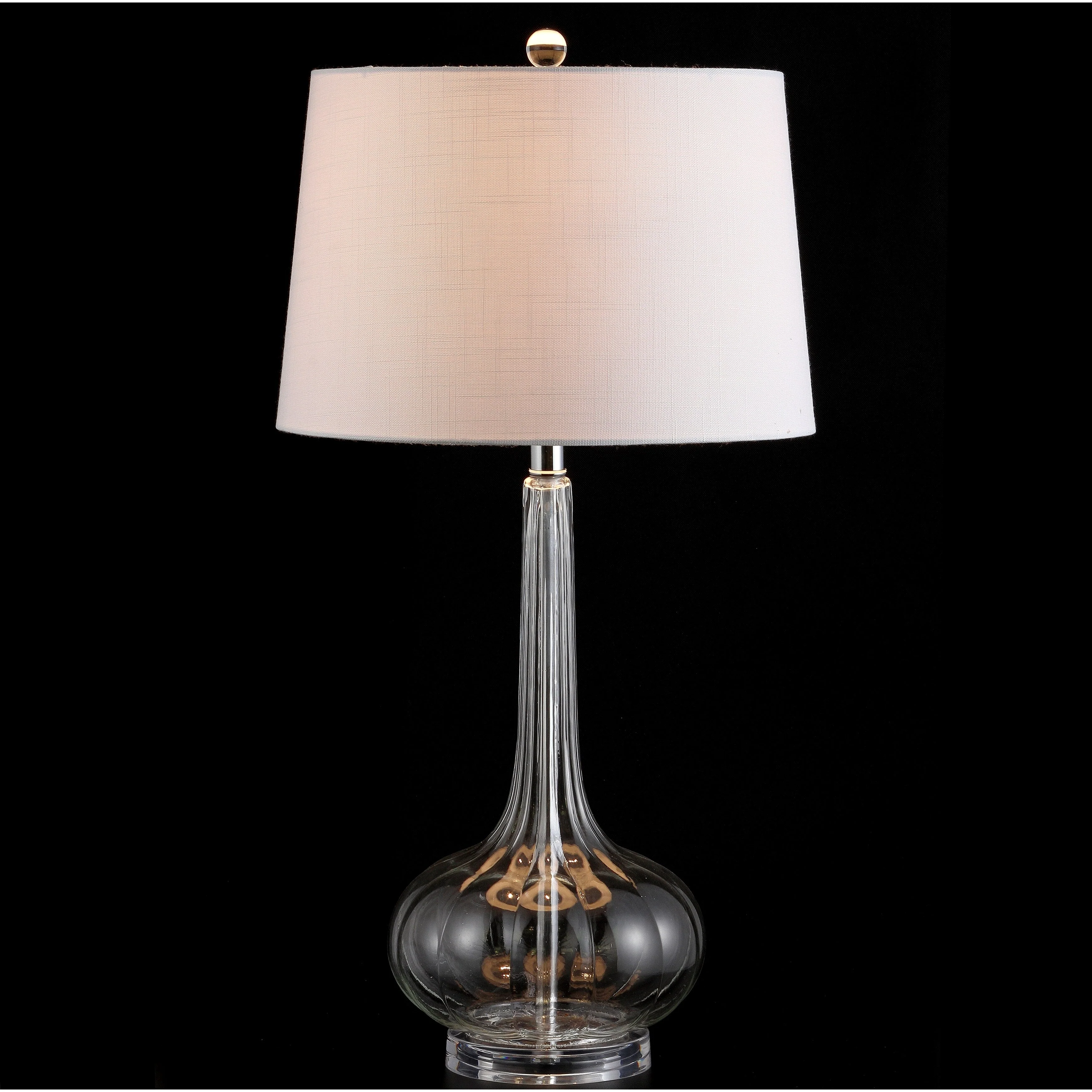 Diamante 28.5 Glass Teardrop LED Table Lamp, Pink (Set of 2) by JONATHAN Y