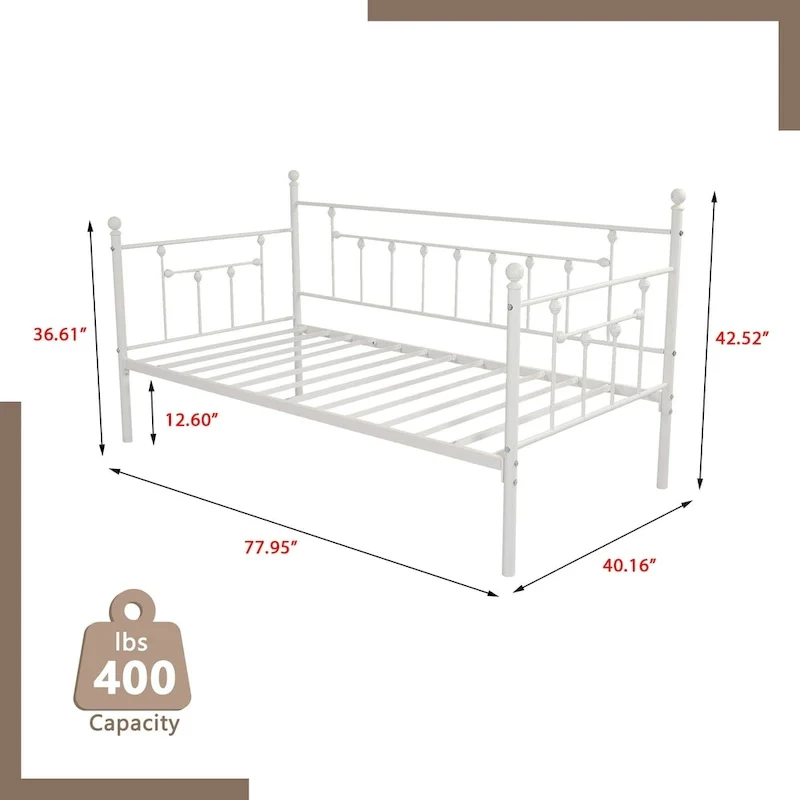 alazyhome Metal Daybed Frame Heavy Duty Sofa Bed Frame