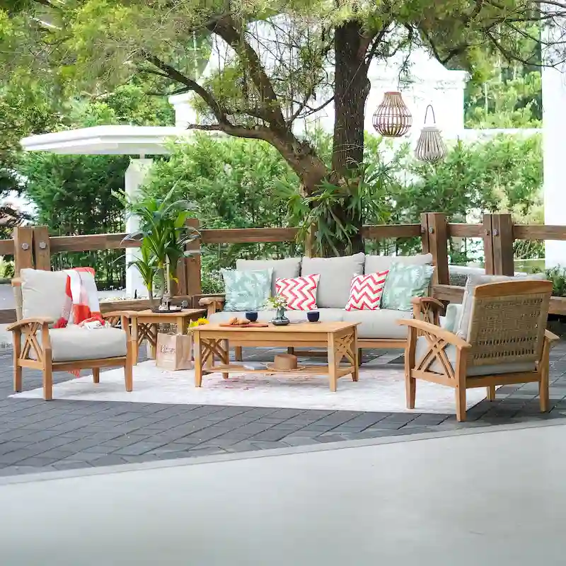 Cambridge Casual Carmel 5-Piece Teak Patio Conversation Set