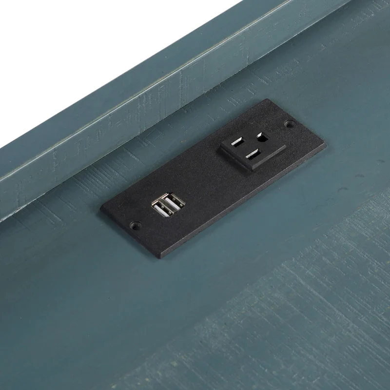 Magnus Industrial 59-inch Metal L-Shape Computer Desk with USB by Furniture of America