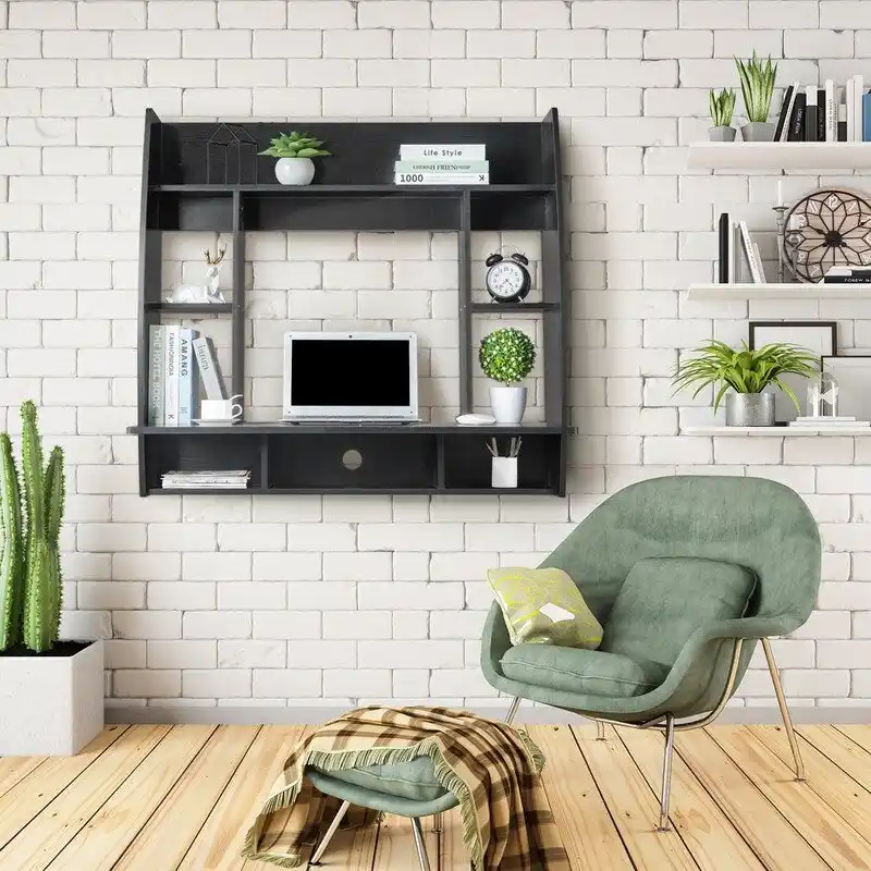 39  Exquisite Room-saving Wall Built-up Computer Desk