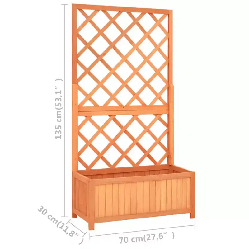 Planter Brown Solid firwood Large Durable Planter Rectangular