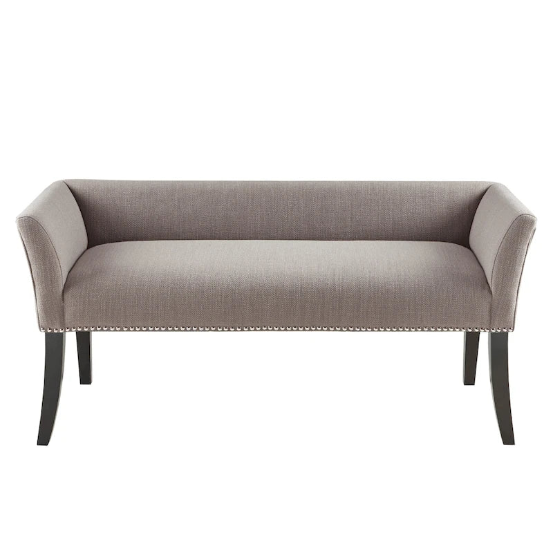Madison Park Welburn 49.5 Upholstered Bench with Back & Wood Legs