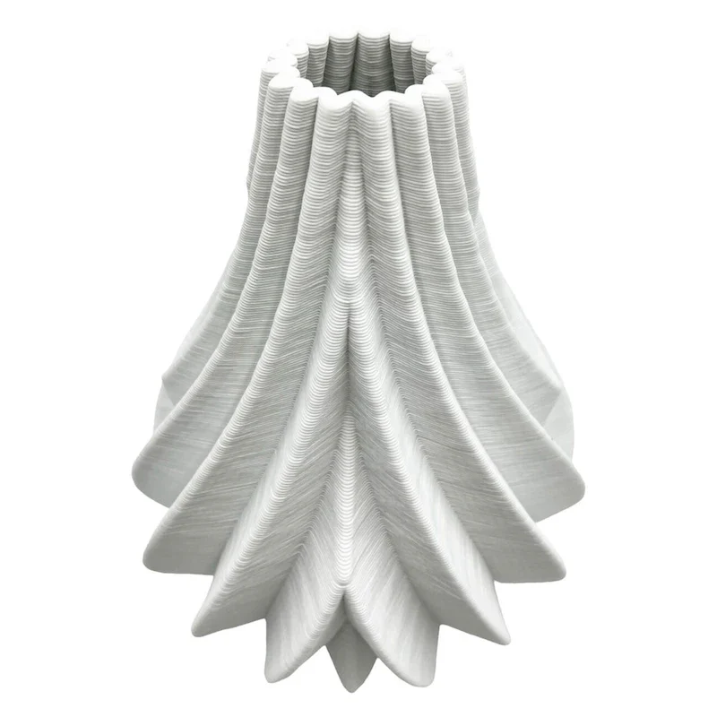 11 Inch Tall Modern White Ceramic Vase