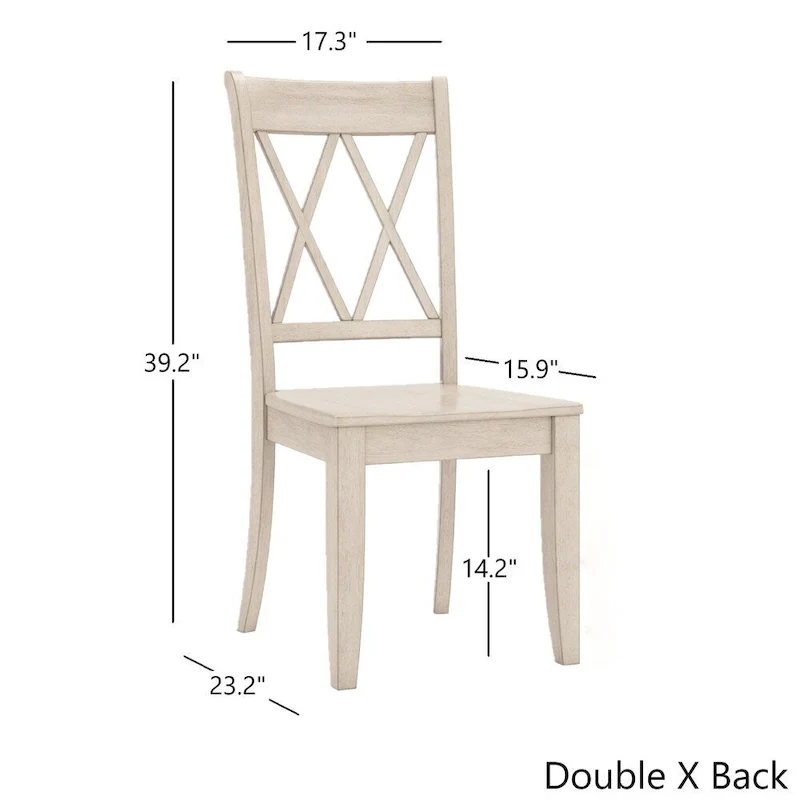 Sabera Shabby Chic Round X-Base Dining Set - Double X Back by iNSPIRE Q Classic