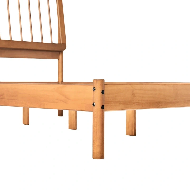 Boho Solid Wood Queen Spindle Bed