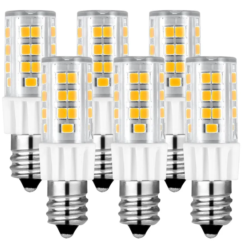 Luxrite Dimmable E12 LED Bulb T4/T3, 40W Equivalent, 500 Lumens, Mini Candelabra LED Bulb, ETL Listed (6 Pack)
