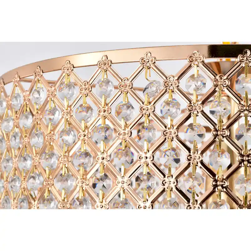 Lucilia 18 Inch Modern-Glam Style Gold Polished Finish Pendant Crystal Lighted Chandelier 4-Light - N/A