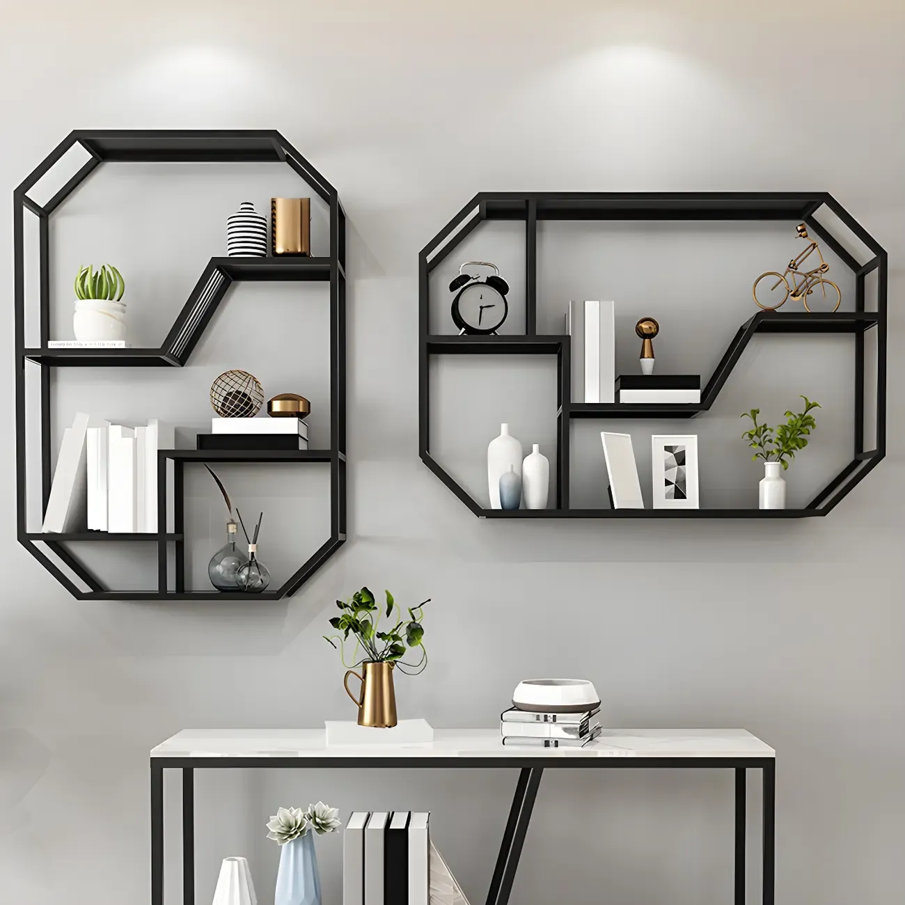 Simple Metal Black Wall-Mounted Wine Bottle Rack