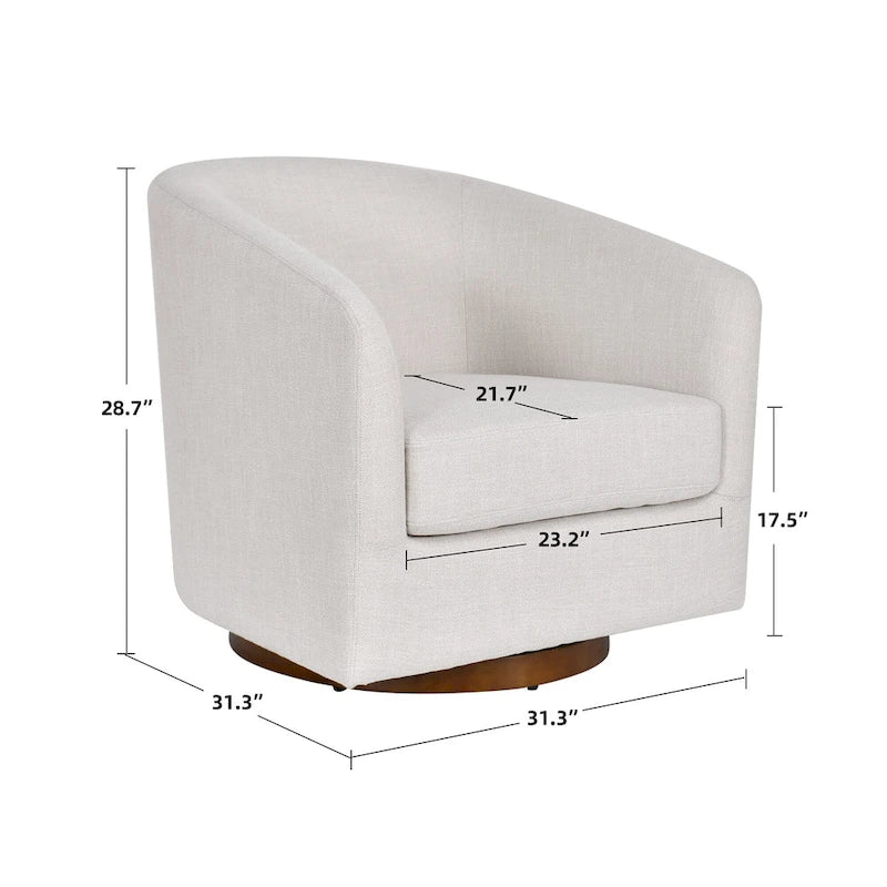 Modern 31 W Swivel Accent Chair Barrel Chair