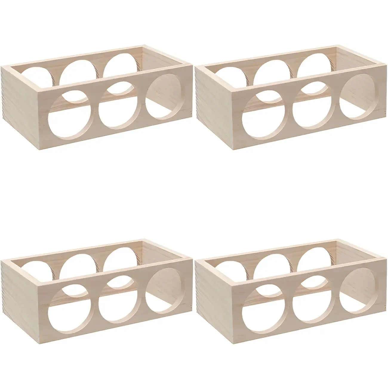 Natural Wooden Stackable Wine Rack Tabletop Wine Holder