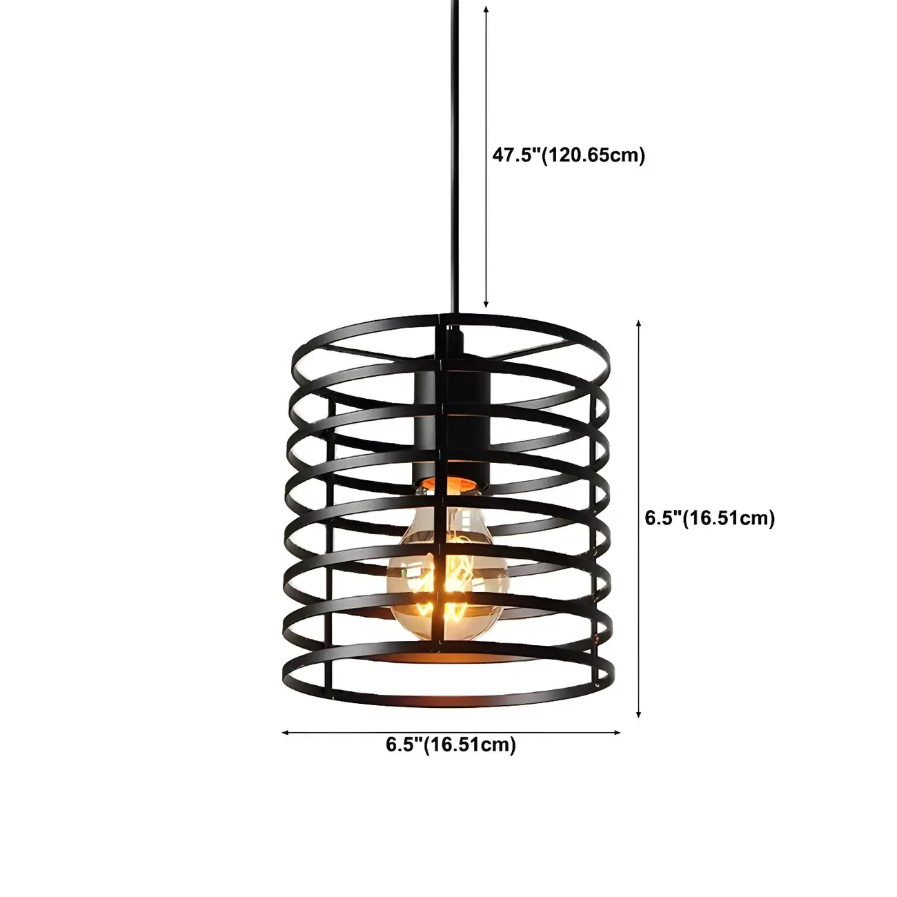Industrial Black 3-Light Lantern Pendant Light