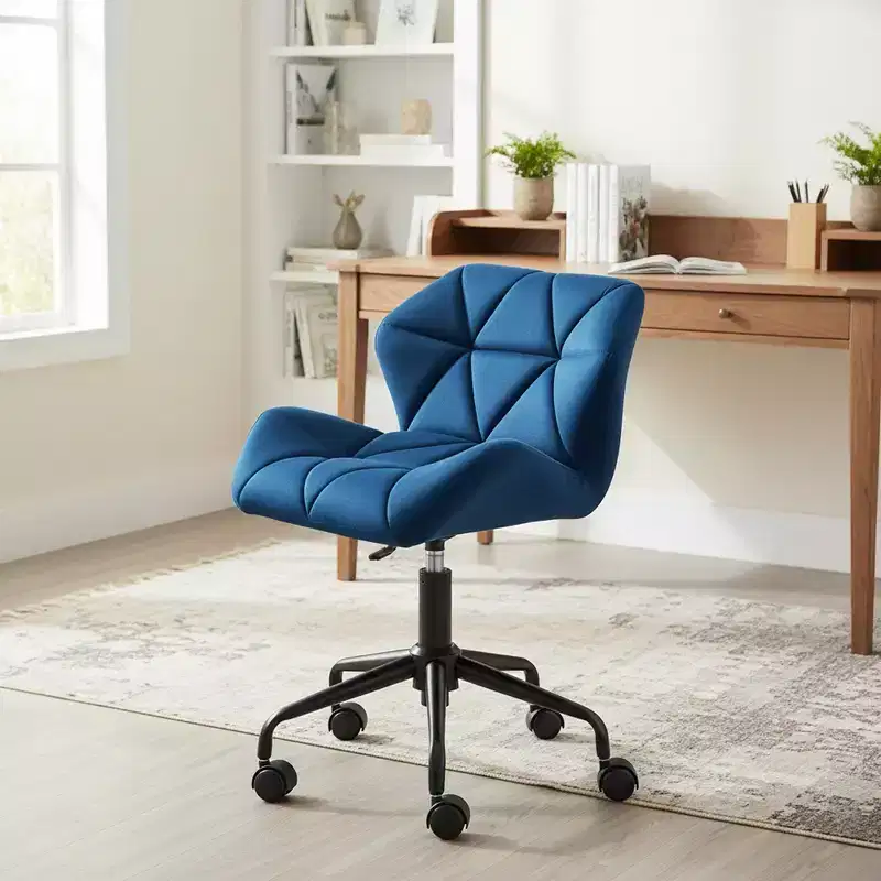 Homy Casa Adjustable Swivel Office Chair with Cushioned Velvet Seat for Home Office or Bedroom