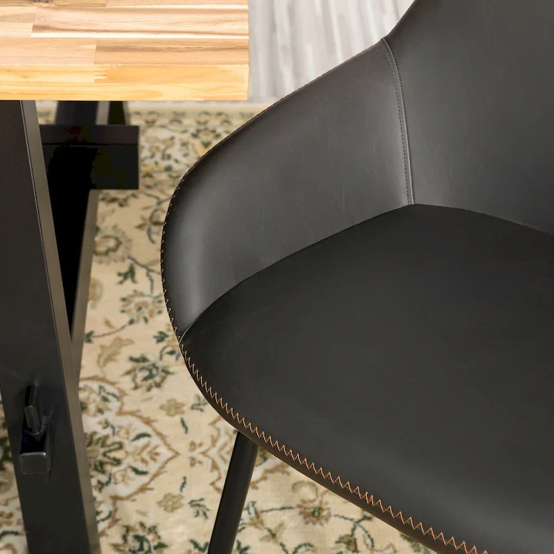 Glitzhome Set of 2/4/6 Mid-Century Modern Faux Leather Accent Dining Chairs