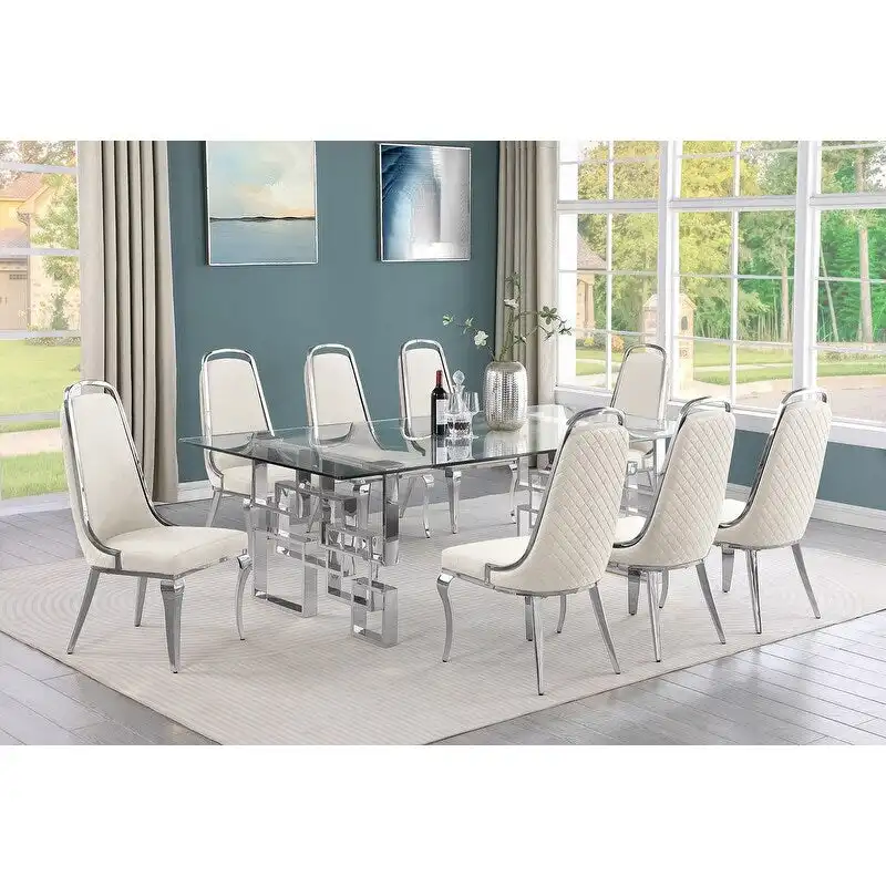 Best Quality Furniture Big Glass Table Dining Sets