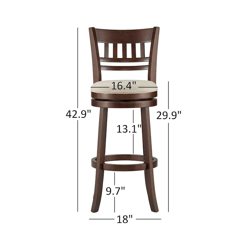 Lyla Swivel 29-inch Brown High Back Bar Height Barstool by iNSPIRE Q Classic