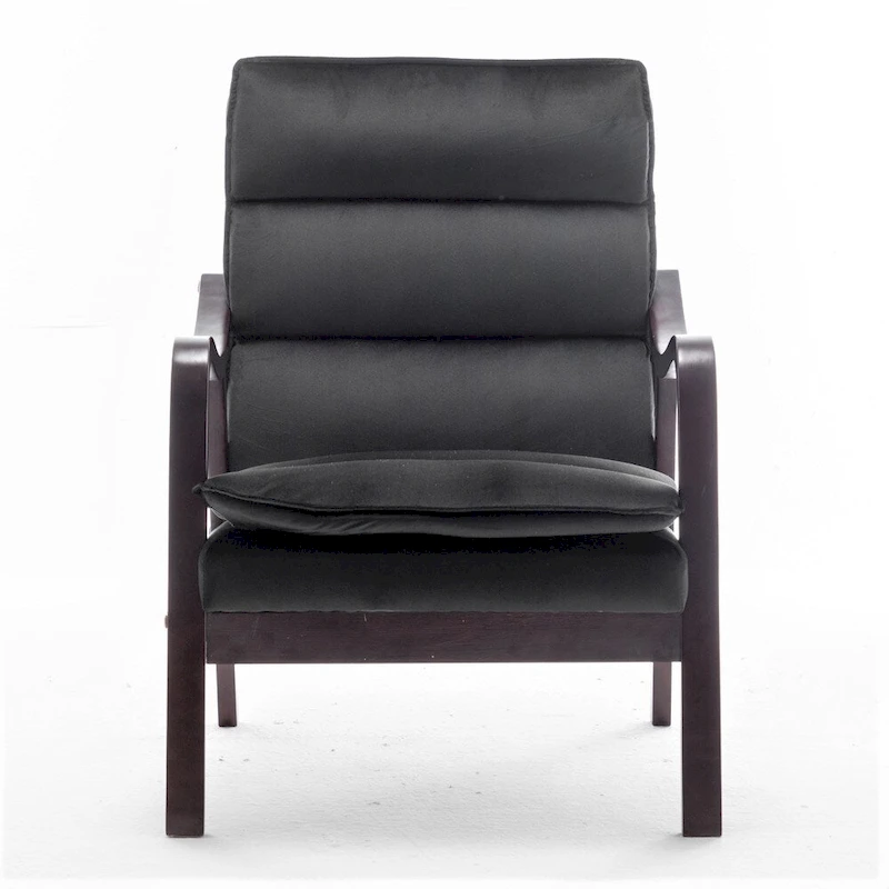 Clovis 24.8 Wide Mid-Century Modern Velvet Armchair