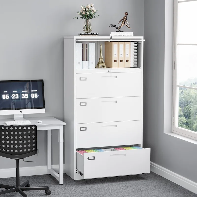 4-Drawer Lateral File Cabinet with Lock