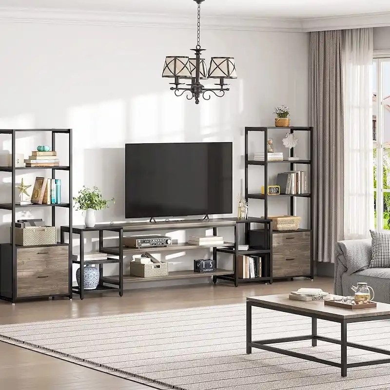 78 Inches TV Stand Entertainment Center Stand, TV Console Table