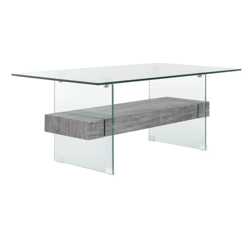Modern Glass Coffee Table - 43.3 x 23.6 x 16.5