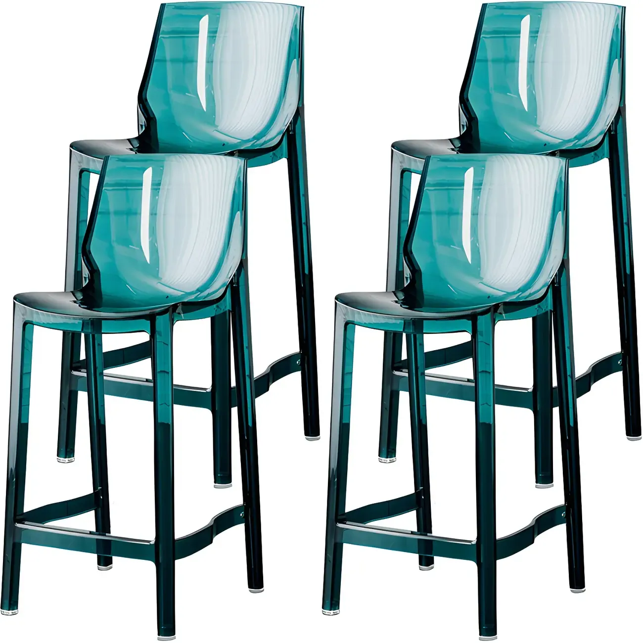 Modern Acrylic Transparent Chic Rectangle Durable Bar Stool