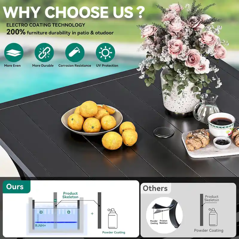 Patio Dining Set with 23 W Upholstered Swivel Chairs and Table