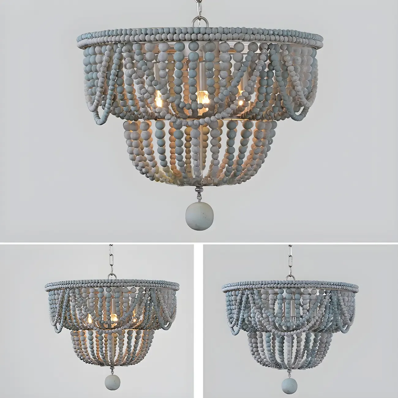 Bohemian Blue 4-Light Adjustable Hanging Chandelier