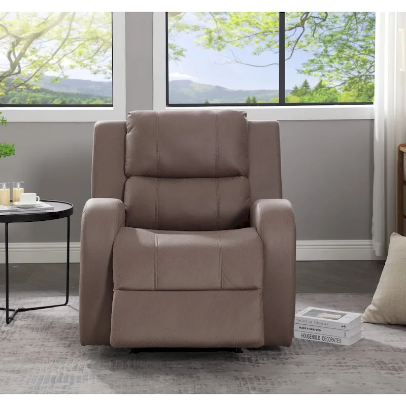 Modern Soft and Faux Leather Manual Recliner Chair