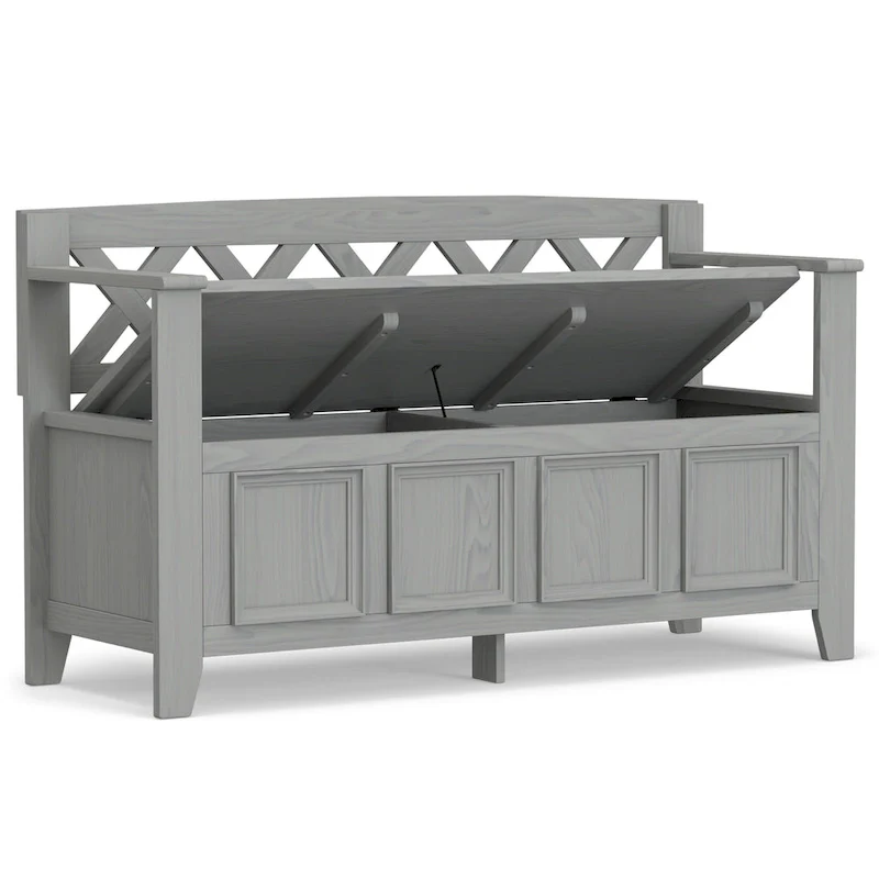 48 Inch Solid Wood Entryway Storage Bench - Seats 2