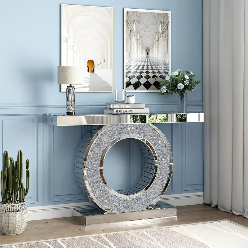 Glam Entry Console Table Mirror Accent Table