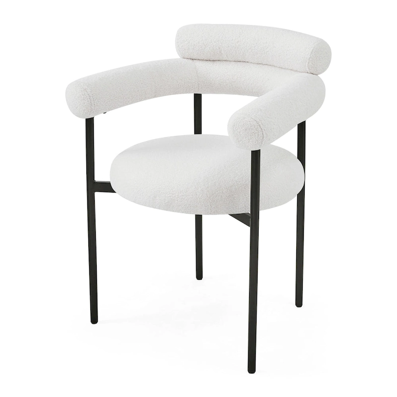 Naci Modern Fabric Arm Dining Chairs with Metal legs by Christopher Knight Home