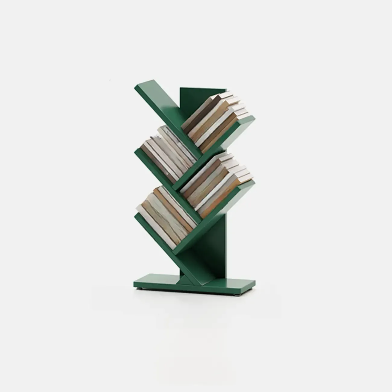 Black Wood Tree-Shaped Vertical Display Bookcase