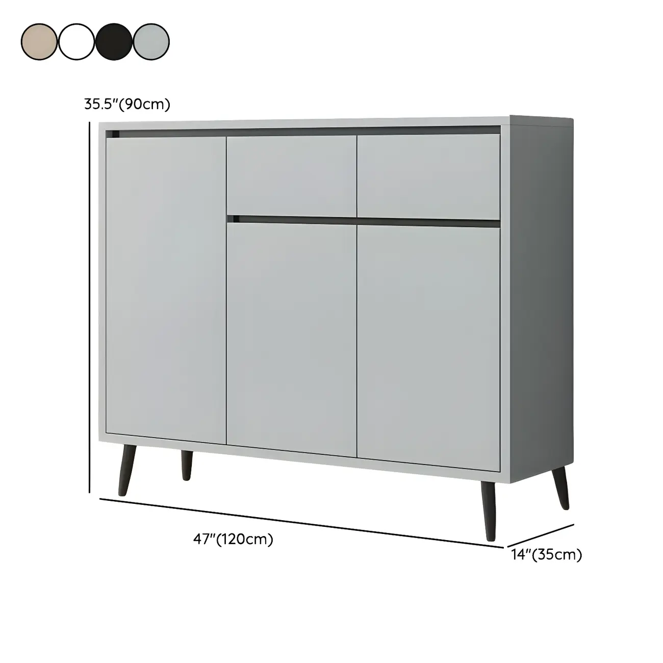 Modern Wooden Sideboard with Multi-Drawers and Cabinets