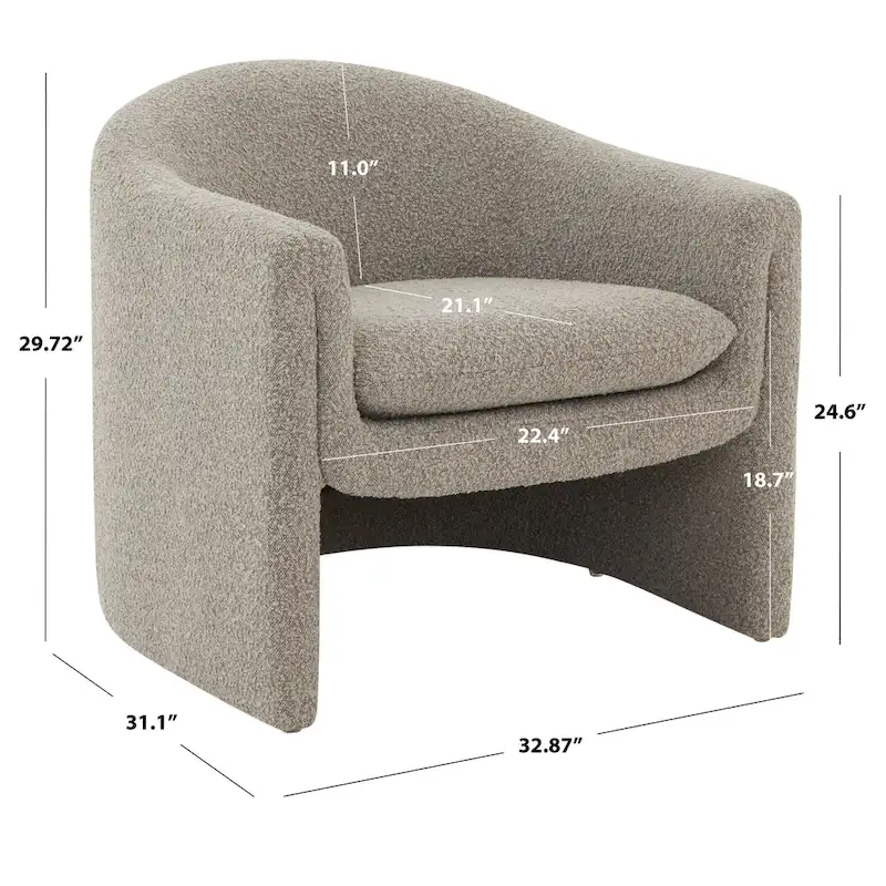 SAFAVIEH Couture Laylette Upholstered Accent Chair - 33 IN W x 31 IN D x 30 IN H