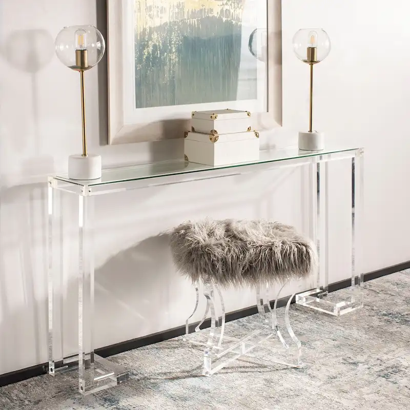 Modern Acrylic Console Table – Clear, 60