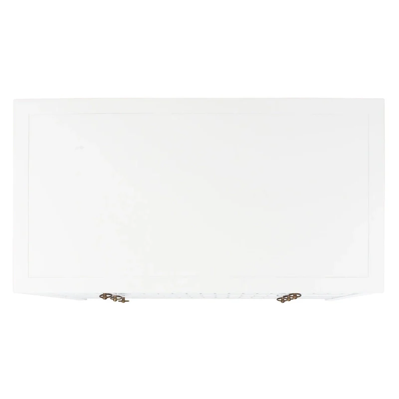 White 3-Drawer Chest | Brass Ring Pulls | Parson's Style