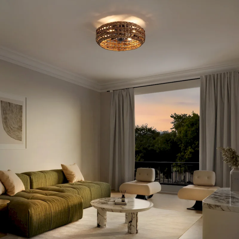 Ceiling Fan, Remote-Controlled Bohemian, By JONATHAN Y - 8.5 H x 20.25 L x 20.25 W