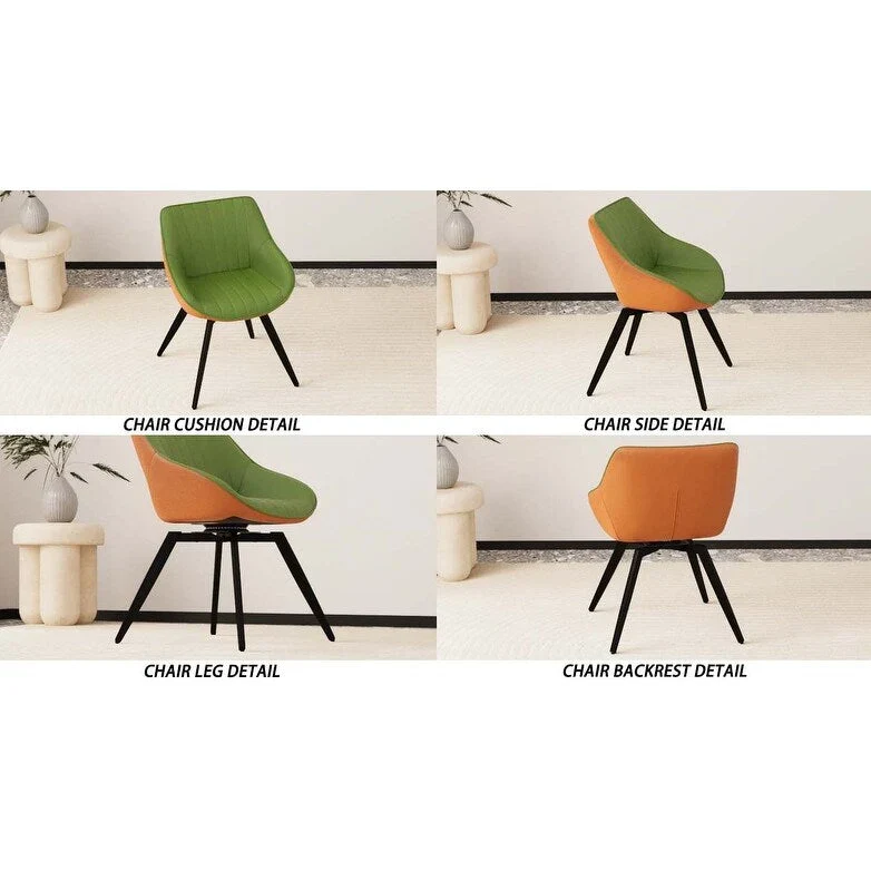 Set Of 2 Dining Chairs With Metal Legs