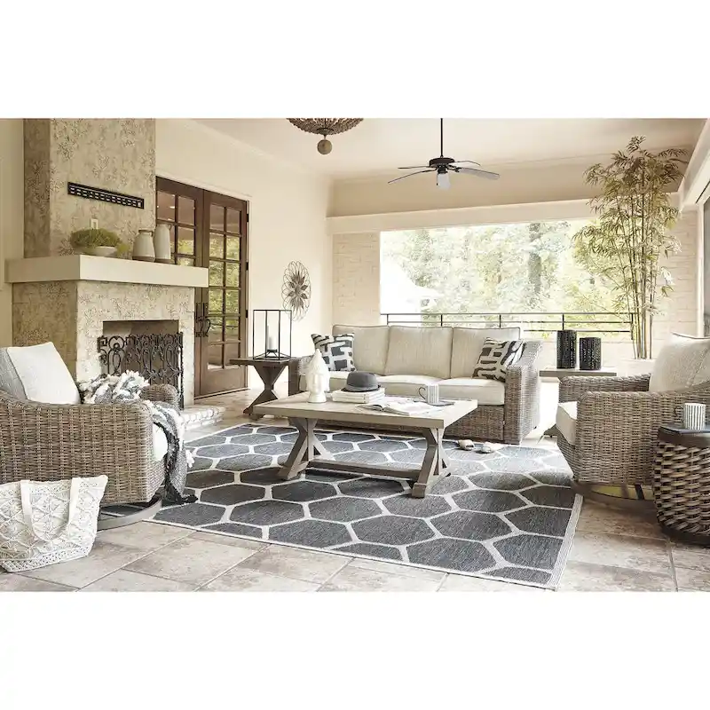 Signature Design by Ashley Beachcroft Brown/Beige 5-Piece Outdoor Conversation Set - 82.25