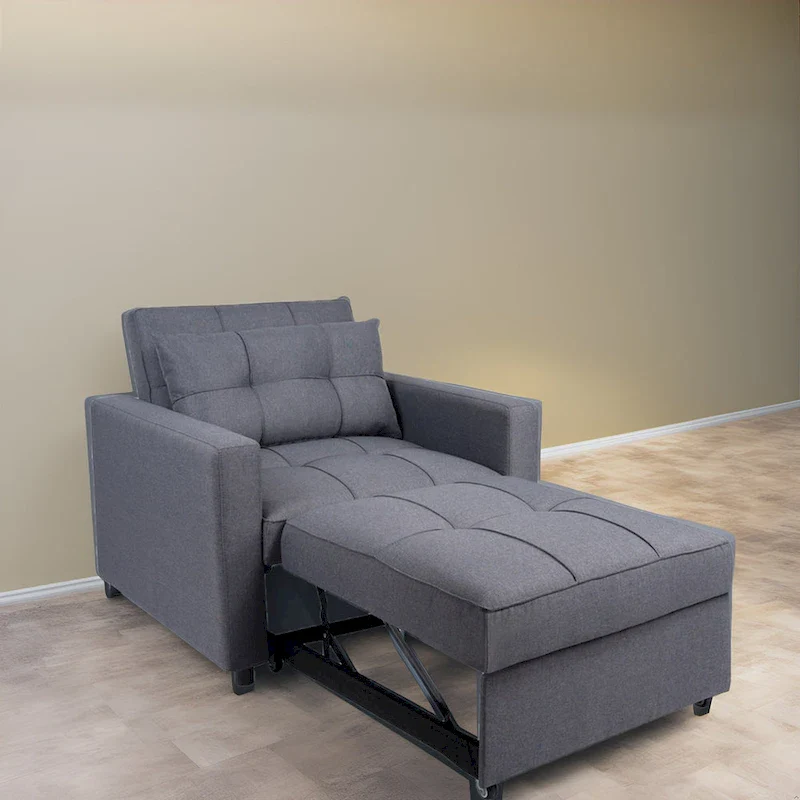 3-in-1 Convertible Recliner Chair Bed with Foldable Lounge