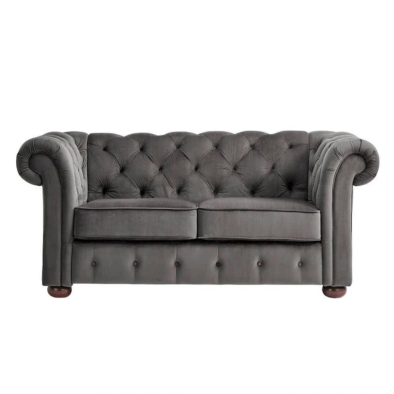 Knightsbridge Tufted Scroll Arm Chesterfield Loveseat by iNSPIRE Q Artisan