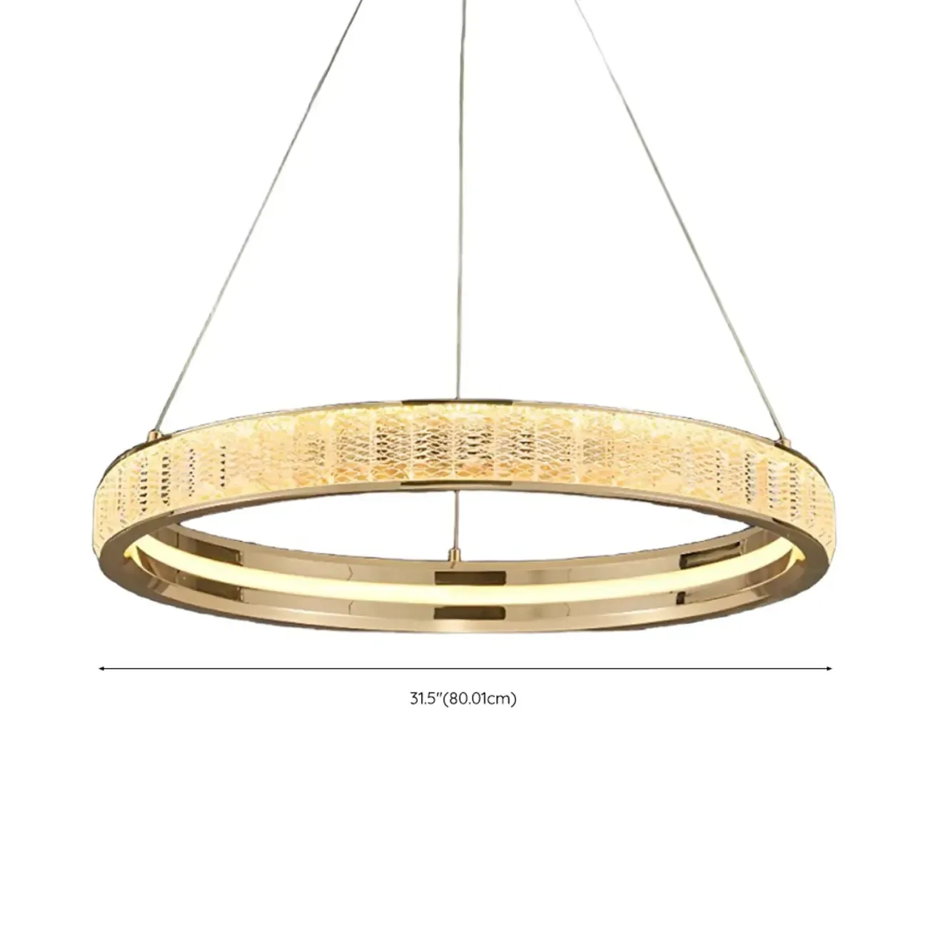 Luxury Gold Ring Crystal Elegant LED Chandelier