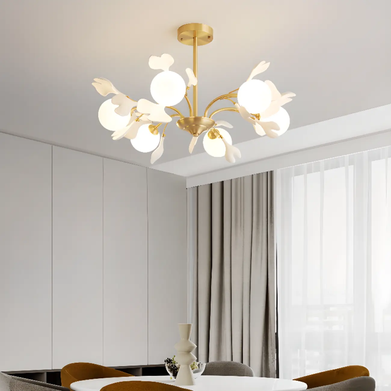 Modern Brass Branch Chandelier with Elegant Design