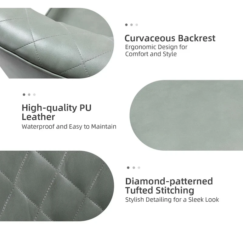 Felice Modern Swivel Height Adjustment Diamond-Tufted Office Chair by HULALA HOME