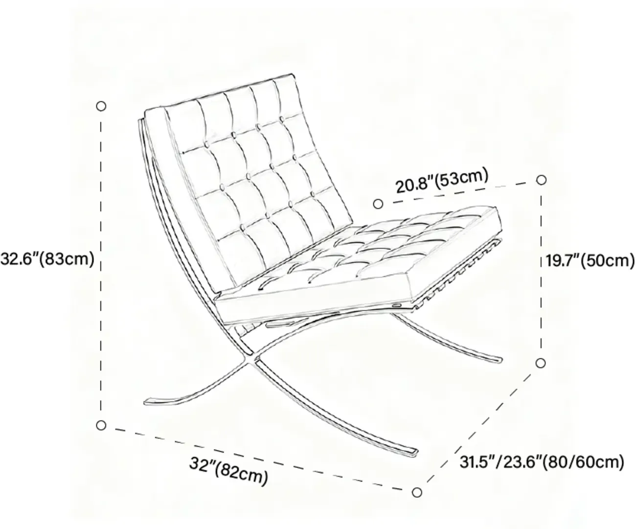 Mid-Century Modern  Leather Lazy Lounge Accent Chair