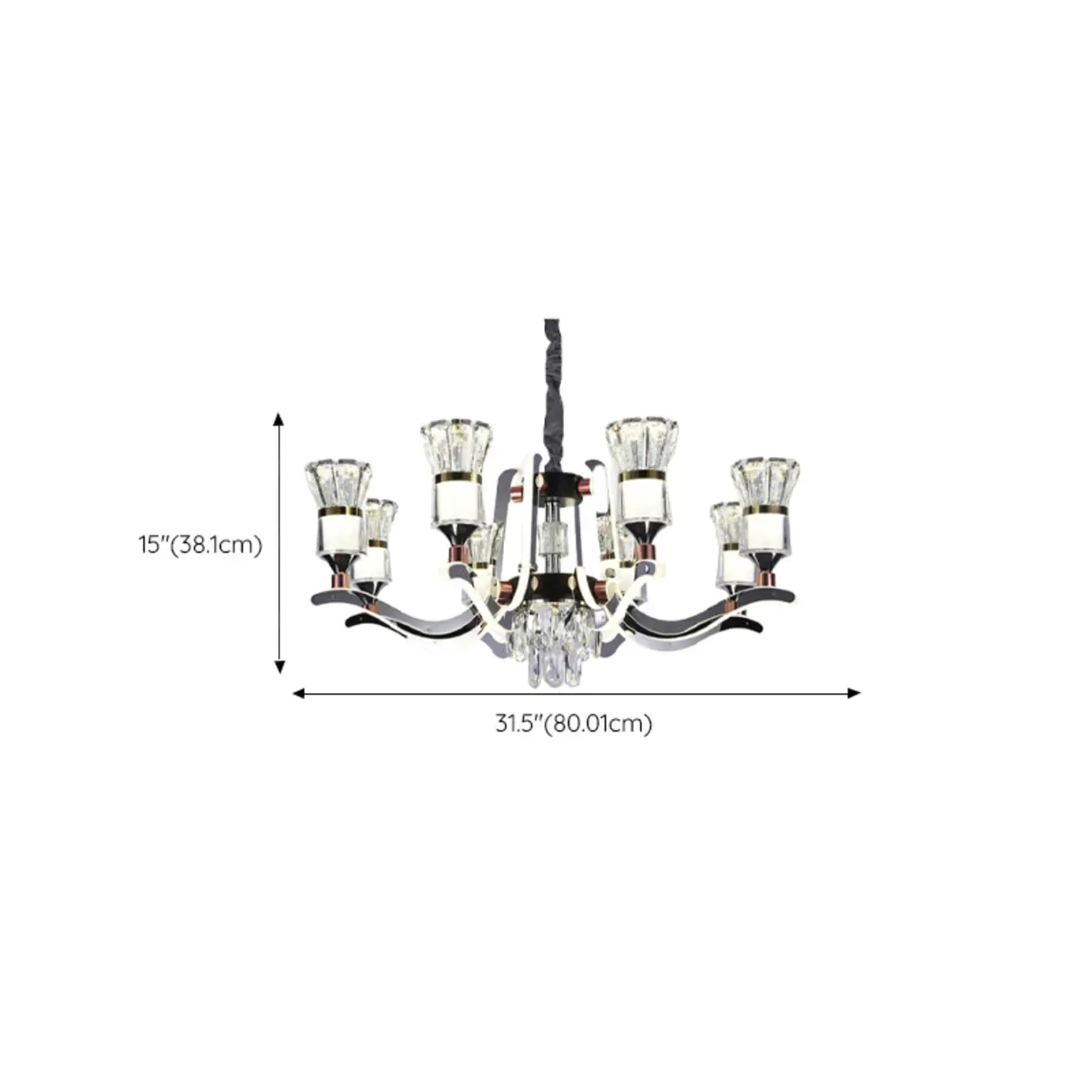 Luxury Chrome Tier Crystal Chandelier Modern Dimmable LED