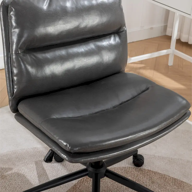 Roundhill Bizerte Adjustable Swivel Criss Cross Chair, Wide Seat Office Chair Vanity Chair
