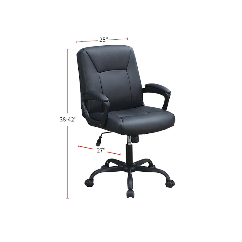 Adjustable Height Office Chair with Padded Armrests