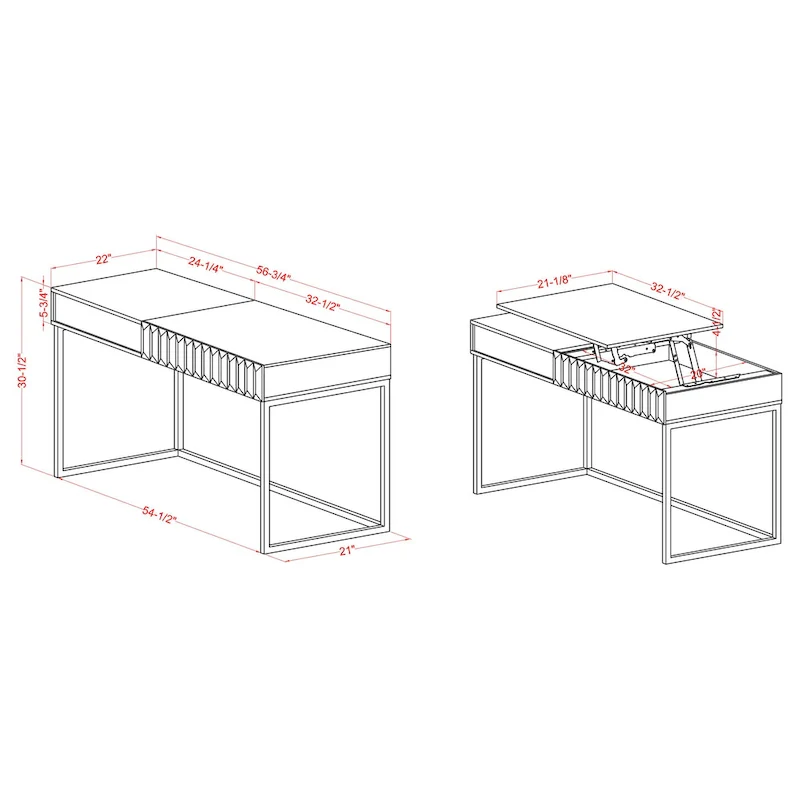 57-inch Metal Lift-top Standing Desk by Furniture