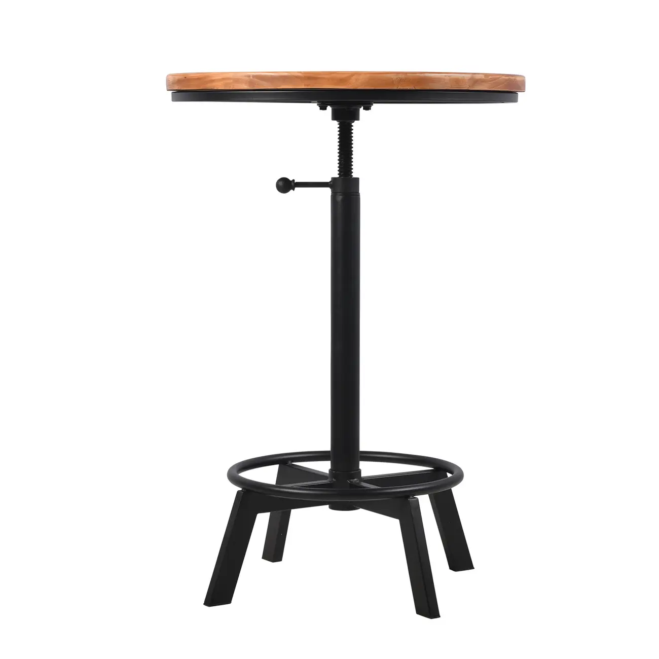 Retro Industrial Circular Adjustable Bar Table